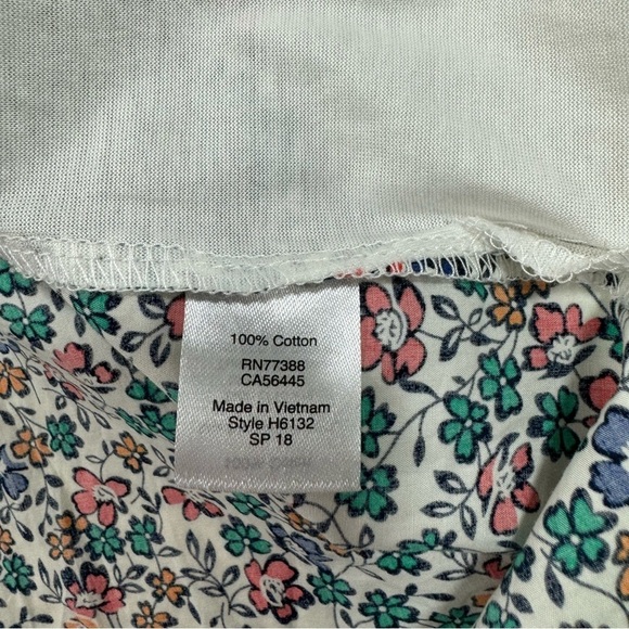 New J Crew Factory Contrast Sleeveless Tank Top White Floral H6132 - Picture 3 of 6